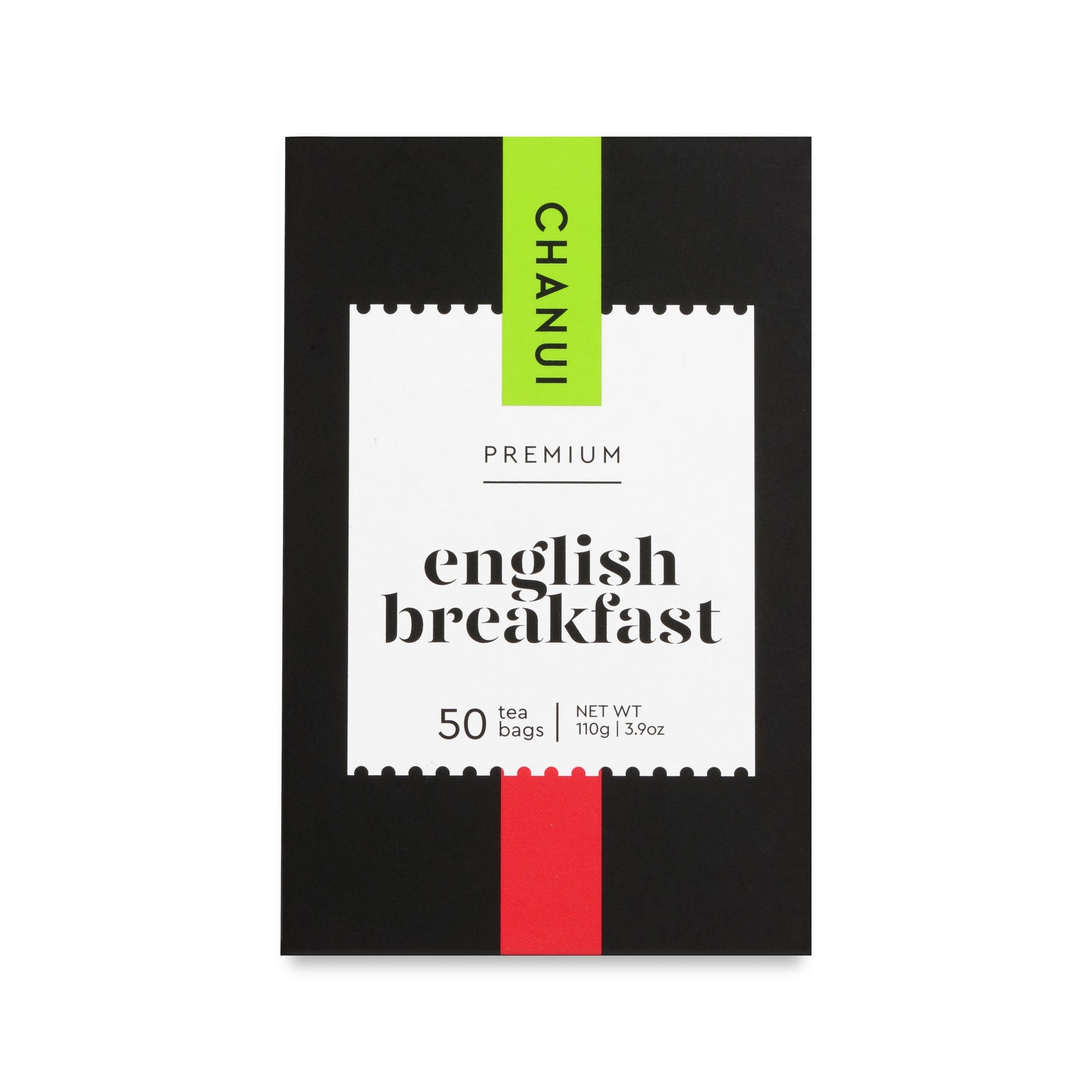 Red and Black box of Chanui English Breakfast 50 Teabags