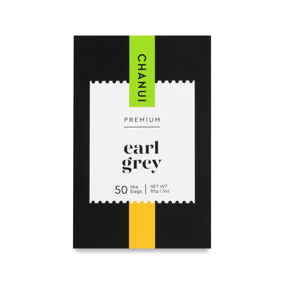 Yellow and Black box of Chanui Earl Grey 50 Teabags