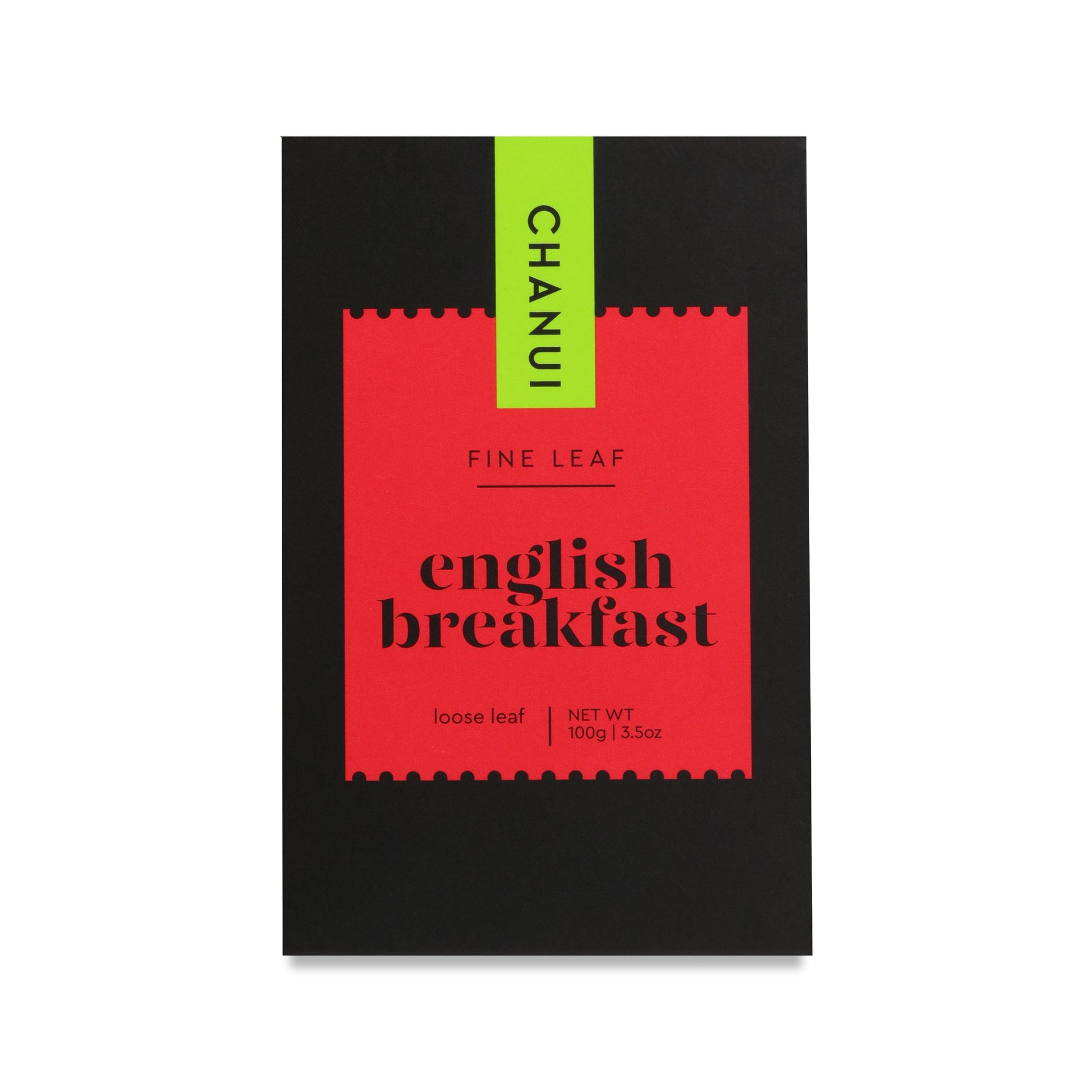Red and Black box of Chanui English Breakfast Loose Leaf Tea 100g