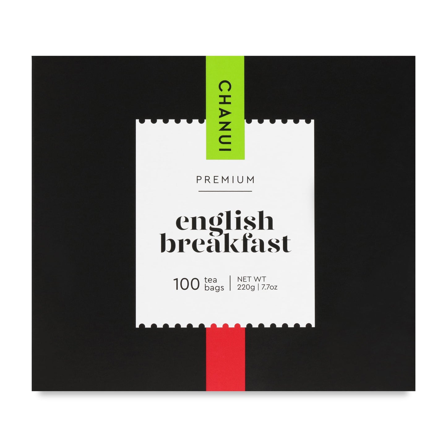 Red and Black box of Chanui English Breakfast 100 Teabags