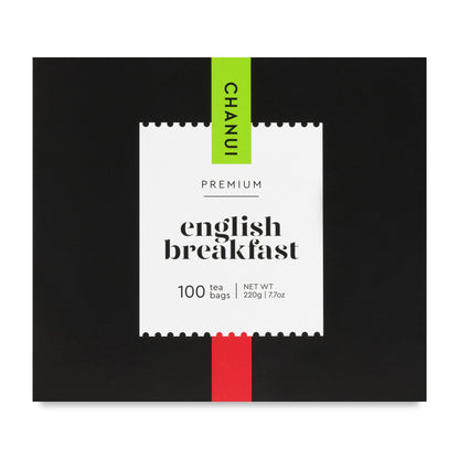 Red and Black box of Chanui English Breakfast 100 Teabags