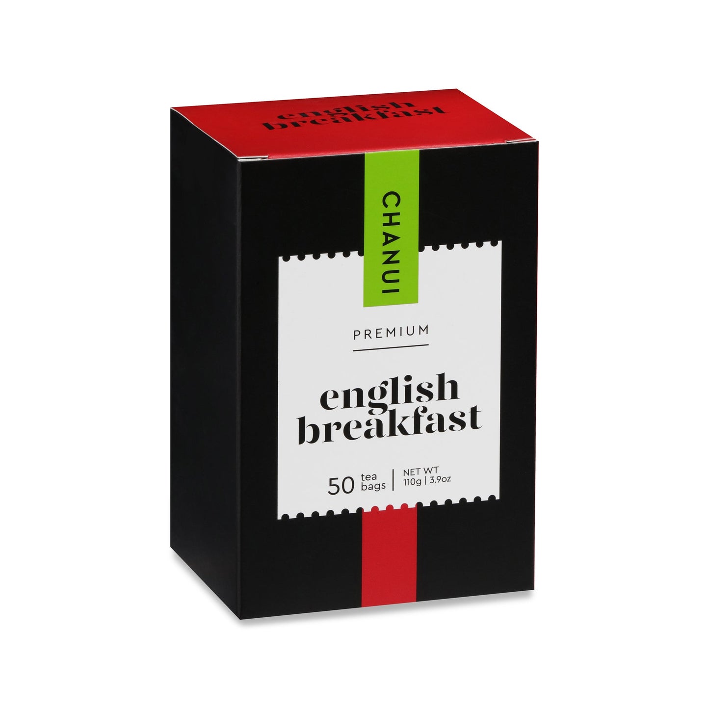 Red and Black box of Chanui English Breakfast 50 Teabags
