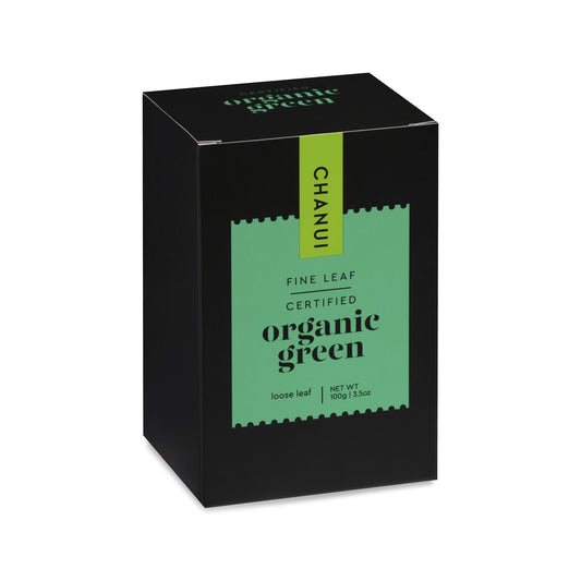 Green and Black box of Chanui Organic Green Leaf 100g